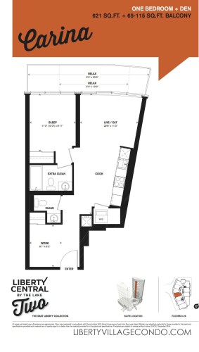 1Bedroom+Den floorplan for liberty central by the lake phase 2_Carina