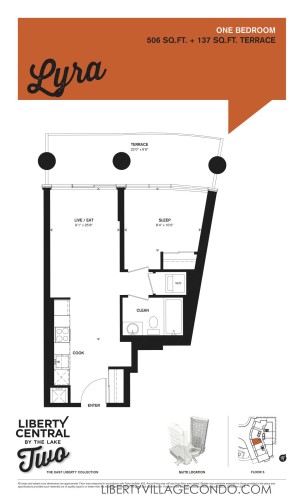 Liberty Central 2 1 Bedroom floor plan_Lyra