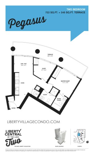 Liberty Central 2 floorplan for 2 Bedroom_Pegasus