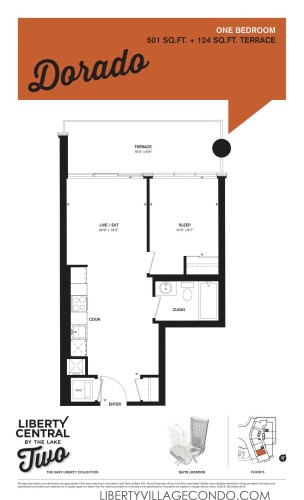 Liberty Central by the lake 2 1 Bedroom floor plan Dorado