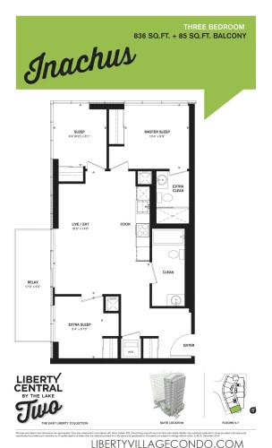 Liberty Central by the lake phase 2 three Bedroom floor plan_Inachus