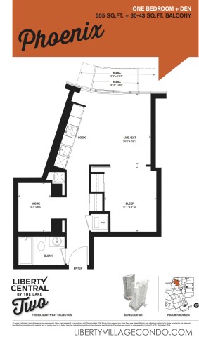 Liberty Central by the lake phase two 1 Bedroom Pheonix floor plan