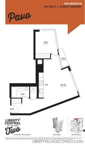 Liberty Central by the lake phase two 1 Bedroom floor plan_Pavo